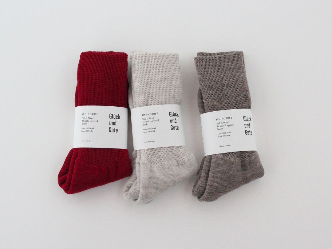 Gluck und Gute  絹ウール二層靴下