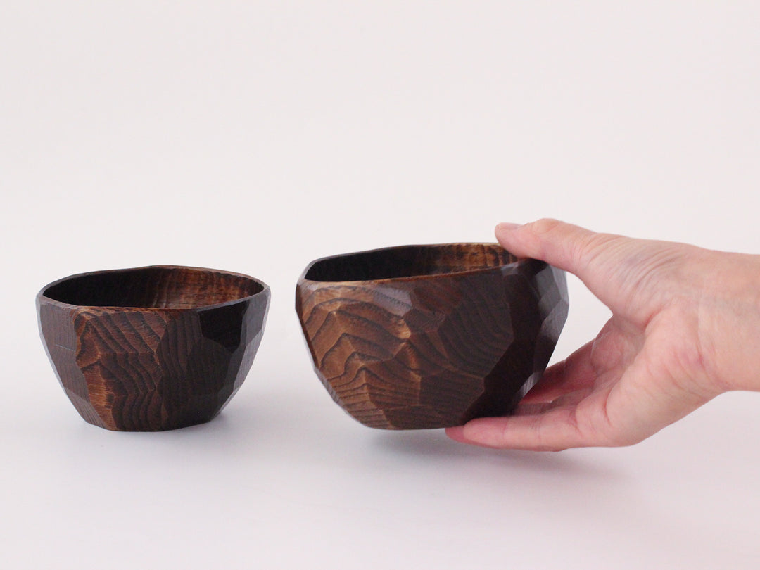 あさとわ　鉈彫り椀　中（栗材）