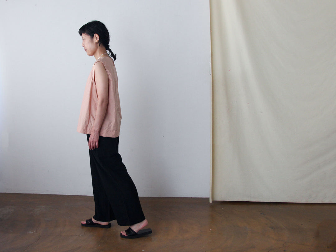 ヂェン先生の日常着　ストレートパンツ/スミクロS・M（厚地）