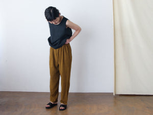 ヂェン先生の日常着　テーパードパンツ/キャメルM（厚地）